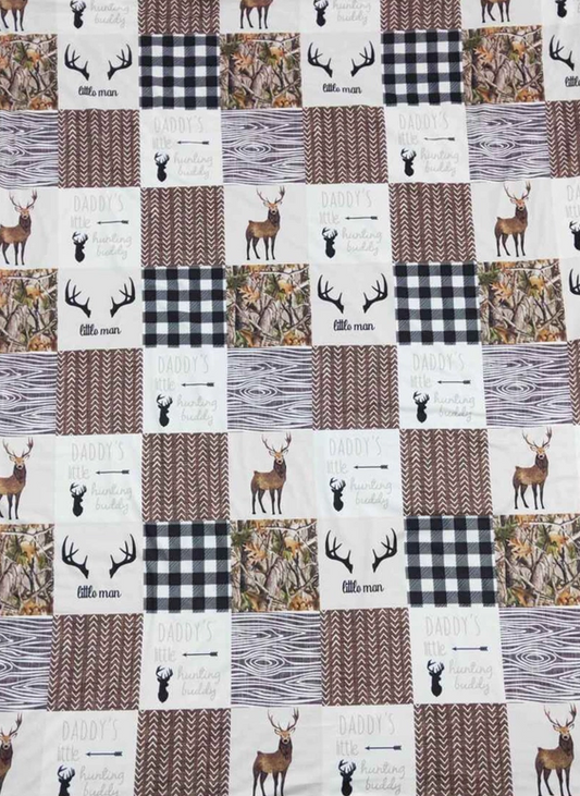 Baby/Toddler Daddy's Little Hunting Buddy Patchwork Minky Blanket