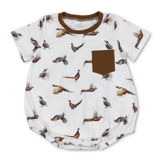 Baby/Toddler Boys Brown Pocket Pheasant Bodysuit