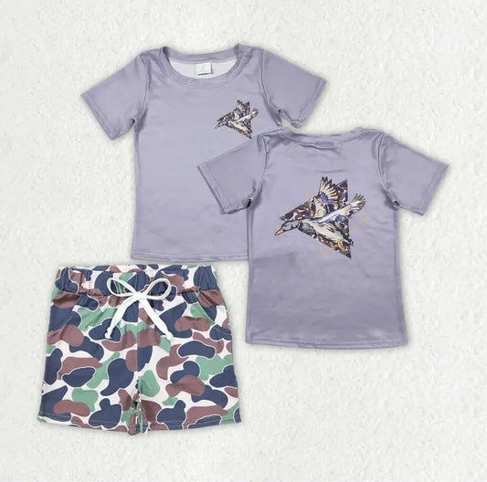 Baby/Toddler Boys Duck Shirt Green Camo Short Set