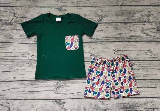 Baby/Toddler Boys Green Camo Pocket Tee and Camo Short Set