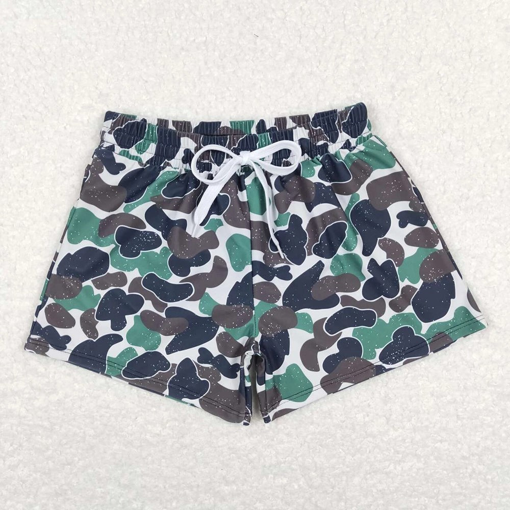 Baby/Toddler Boys Green Camo Swim Trunks