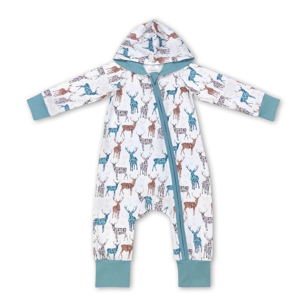 Baby/Toddler Boys Hooded Long Sleeve Deer Bodysuit