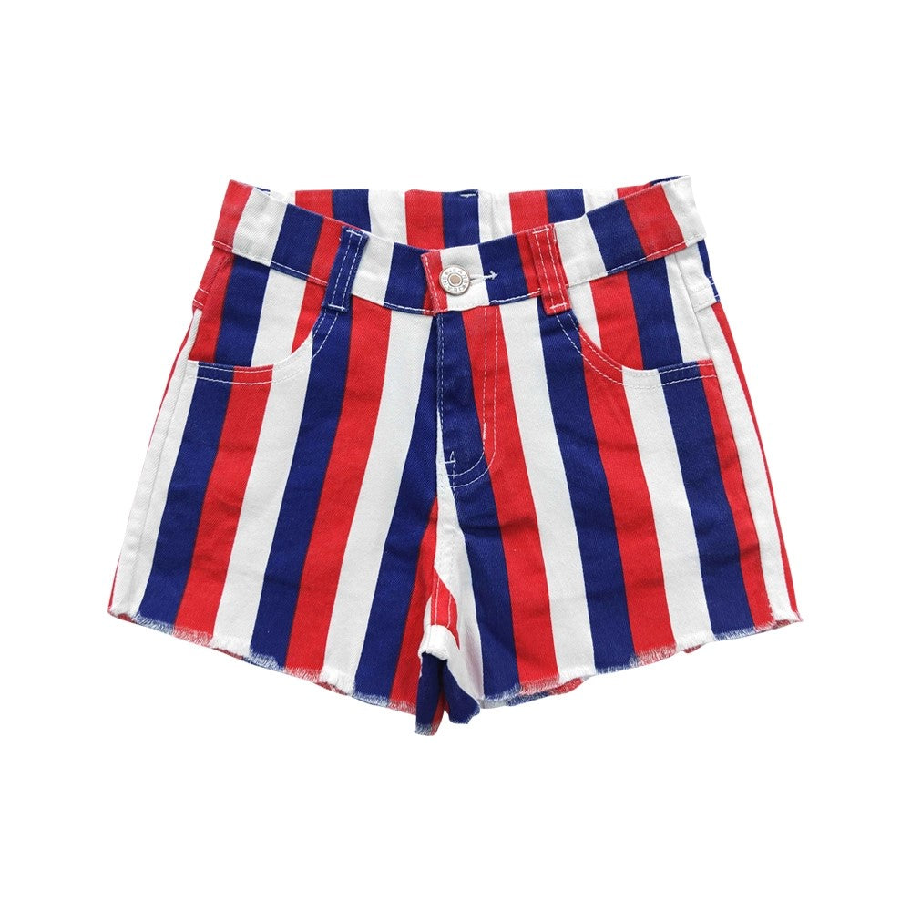 Baby/Toddler Girls 4th of July Stripe Shorts