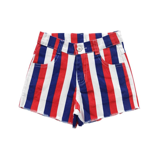 Baby/Toddler Girls 4th of July Stripe Shorts