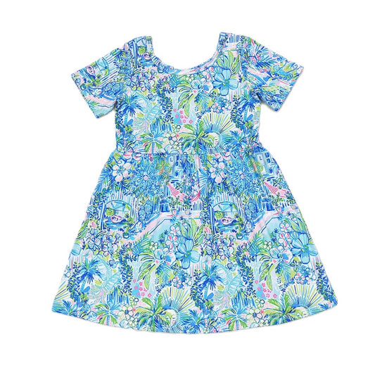 Baby/Toddler Girls Blue Flower Dress