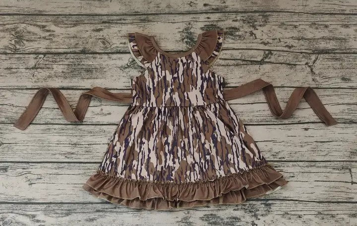 Baby/Toddler Girls Bottomland Camo Dress with Belt and Ruffles