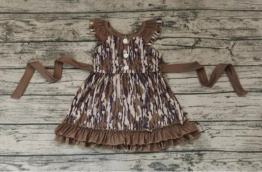 Baby/Toddler Girls Bottomland Camo Dress with Belt and Ruffles