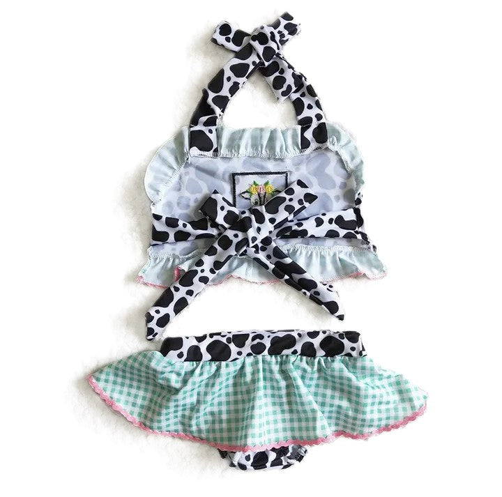 Baby/Toddler Girls Cow Print 2-Piece Swimsuit