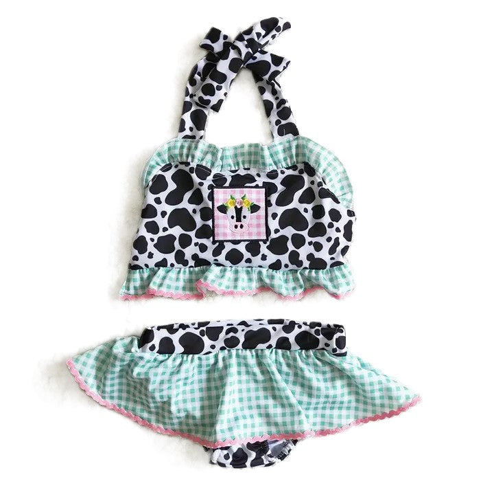 Baby/Toddler Girls Cow Print 2-Piece Swimsuit