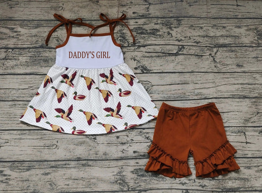 Baby/Toddler Girls Daddy's Girl Duck Tunic Top and Ruffle Short Set