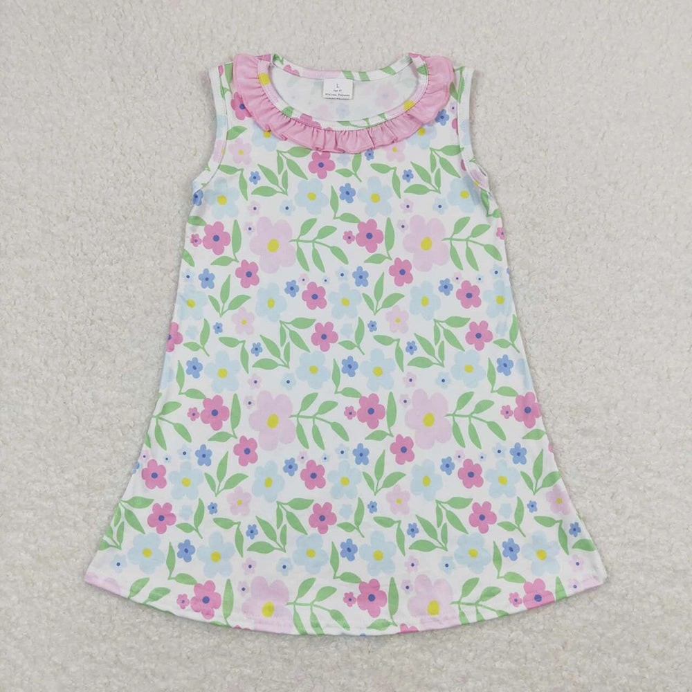 Baby/Toddler Girls Pink Floral Sleeveless Knee Length Dress