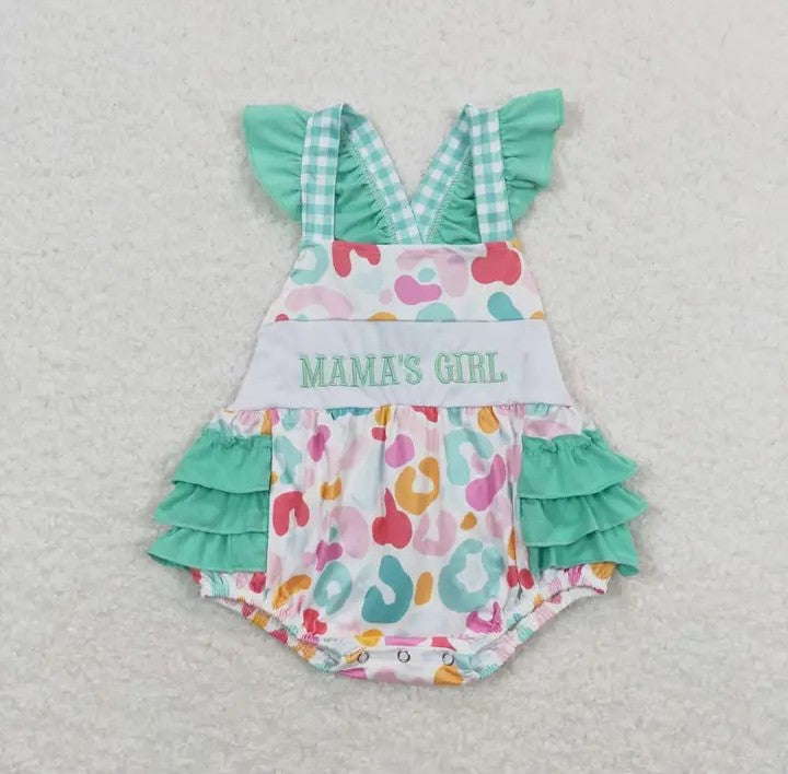 Baby/Toddler Girls Flutter Sleeve Straps Mama's Girl Bodysuit