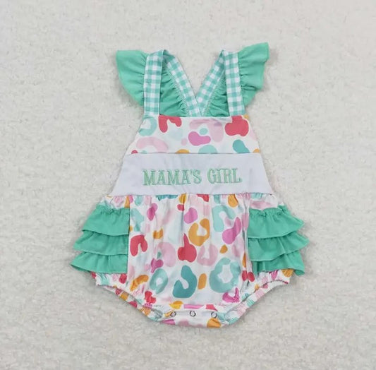 Baby/Toddler Girls Flutter Sleeve Straps Mama's Girl Bodysuit