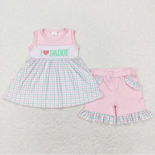 Baby/Toddler Girls I Love Daddy Tunic Top and Pink Short Set