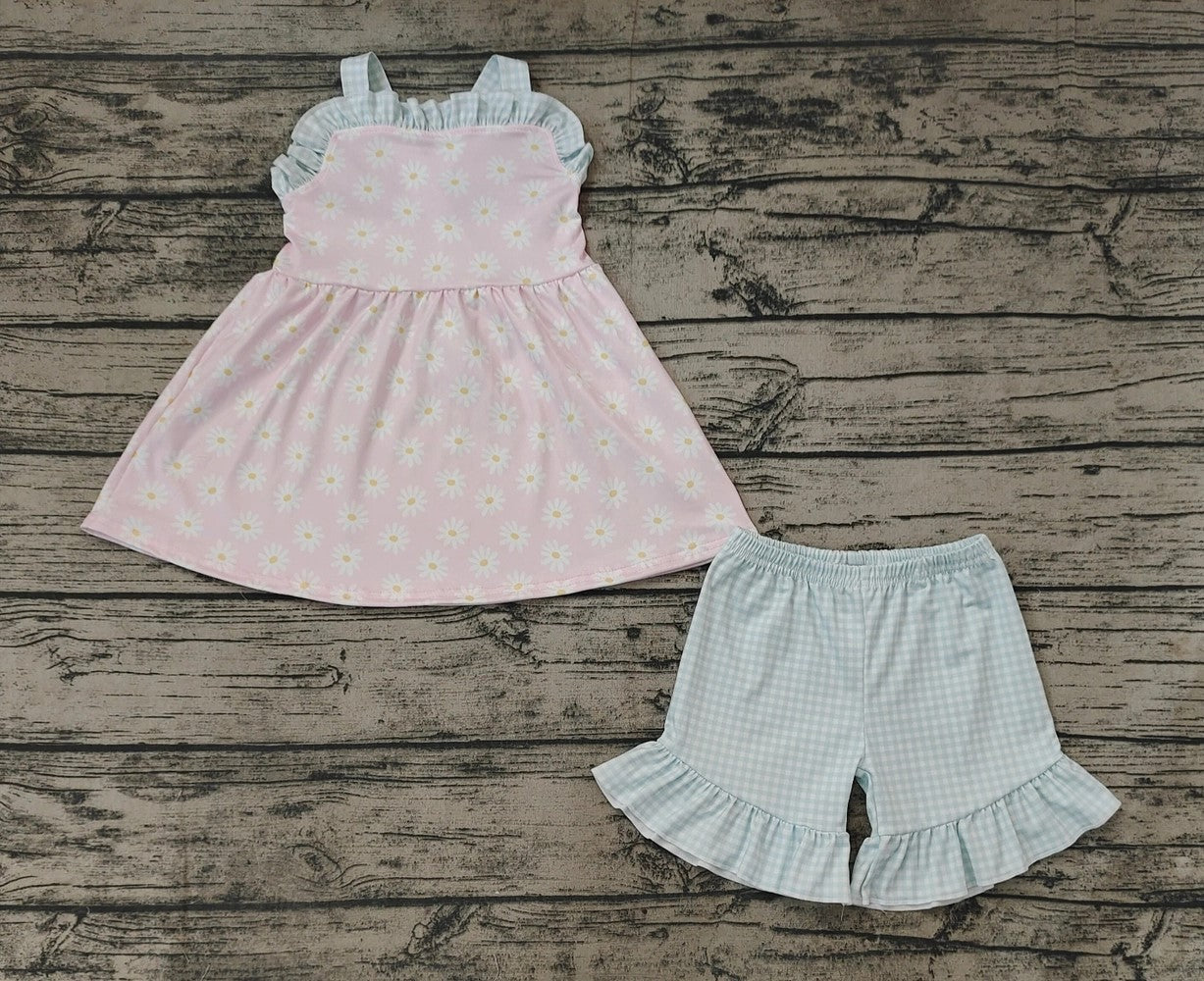 Baby/Toddler Girls Pink Daisey Tunic Top with Ruffle Shorts Set