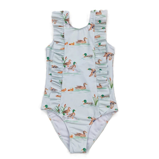 Baby/Toddler Girls Ruffle Duck One-Piece Swimsuit