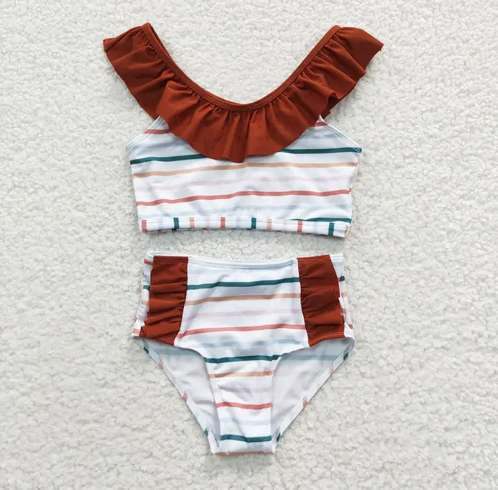 Baby/Toddler Girls Stripe Ruffle 2-Piece Swimsuit