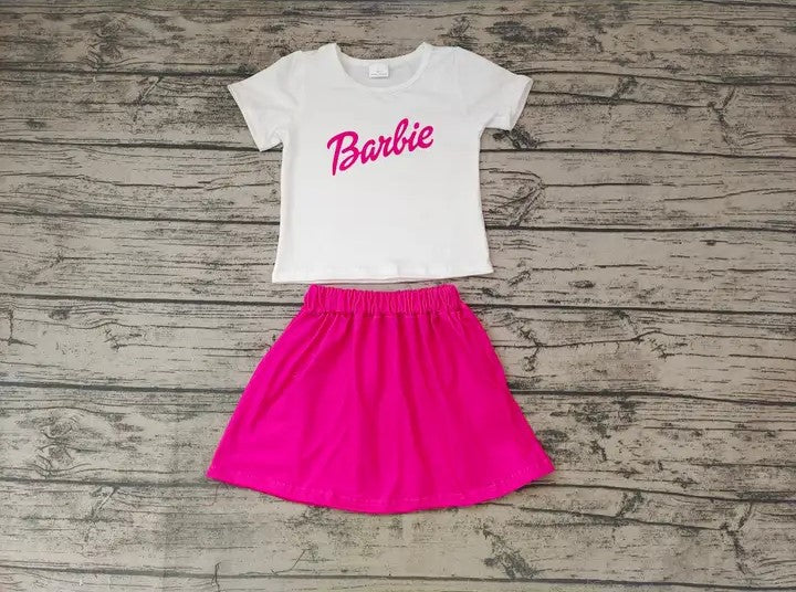 Baby/Toddler Girls Barbie Shirt Pink Skirt Set