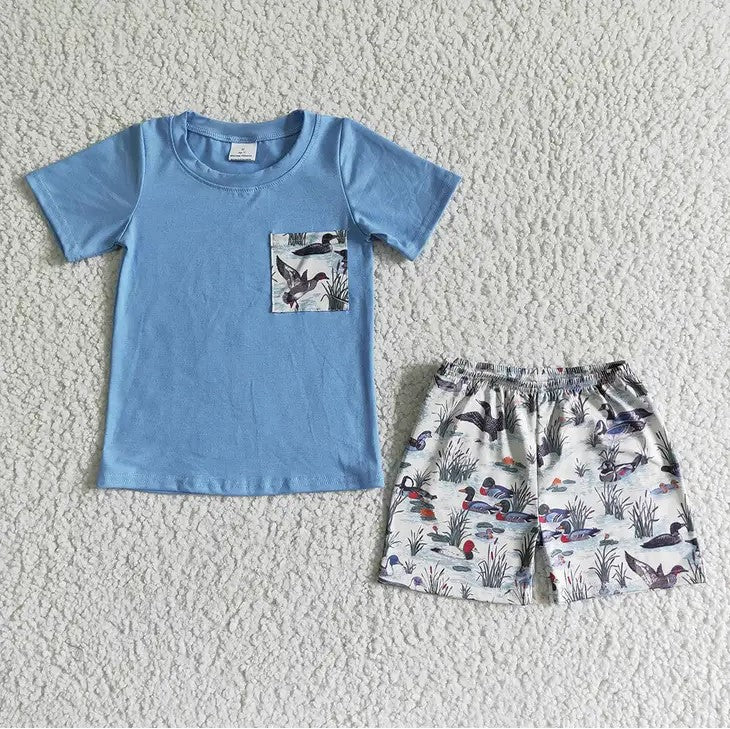 Baby/Toddler Boys Duck Hunting Pocket Tee with Shorts Sets