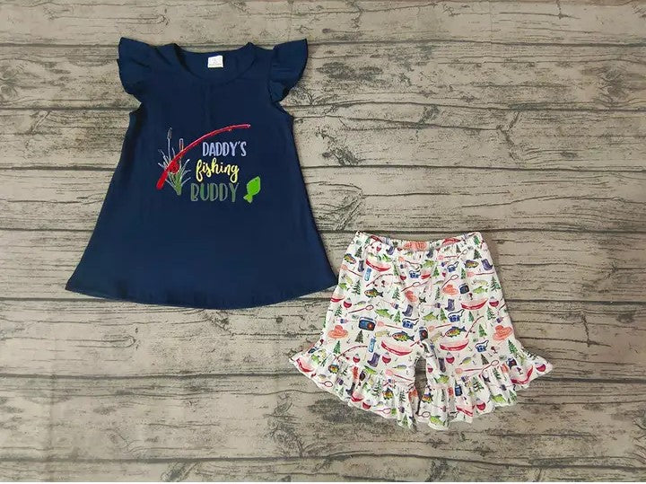 Baby/Toddler Girls Daddy's Fishing Buddy Outfit Set