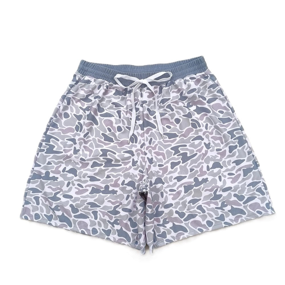 Men's Grey Camo Swim Trunks