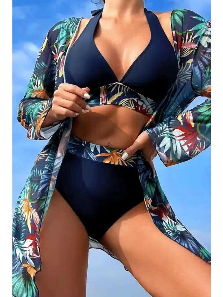 Women's Floral Bikini and Cover Set