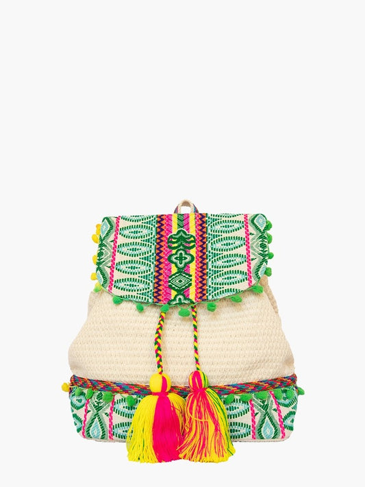 Women's Magdelena Aztec Cotton Backpack W/ Tassels