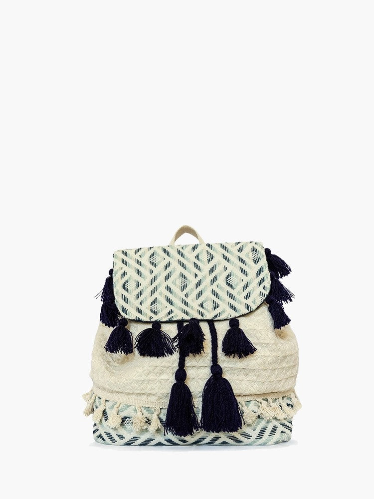 Women's Magdelena Aztec Cotton Backpack W/ Tassels