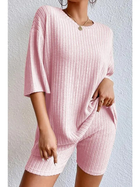 Women's Ribbed Two-Piece Lounge Set