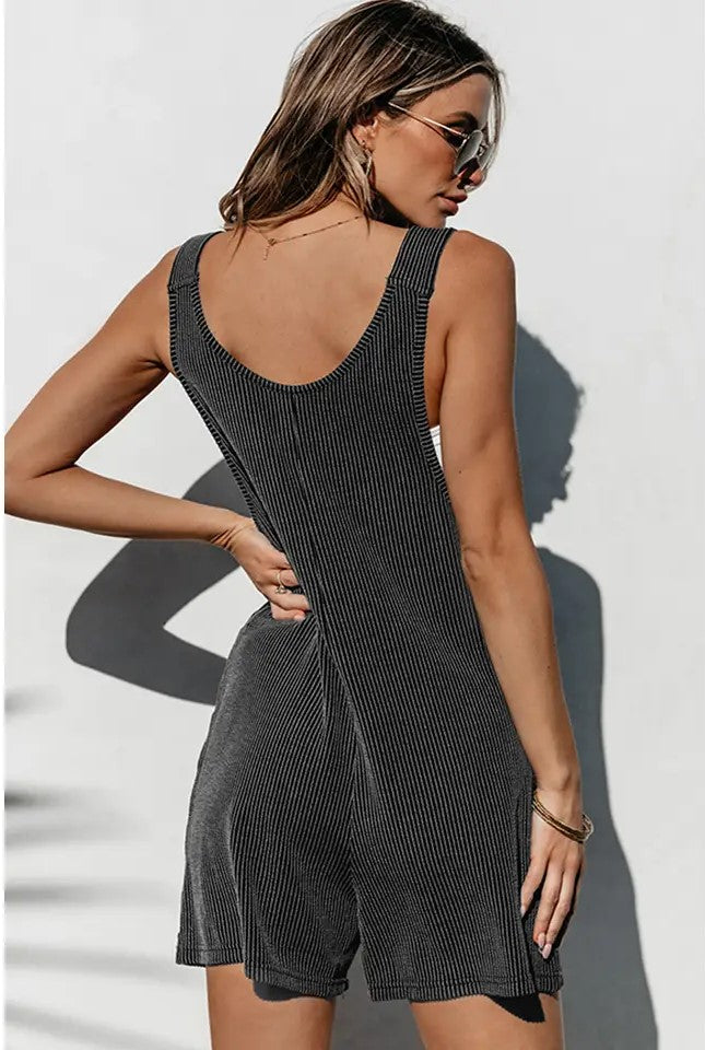 Women's Stripped Knotted Straps Pocketed Romper