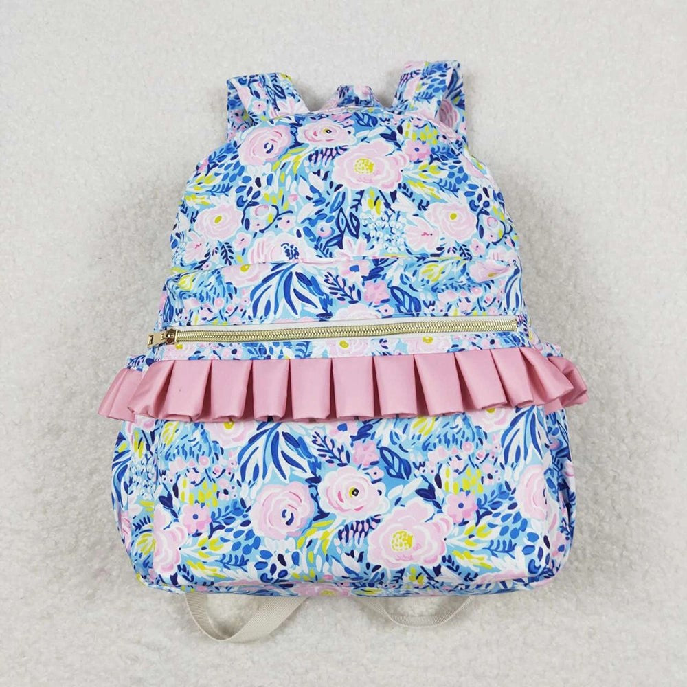 Youth Blue Purple Flowers Backpack