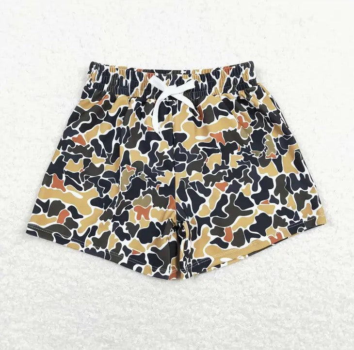 Baby/Toddler Boys Brown Camo Swim Trunks