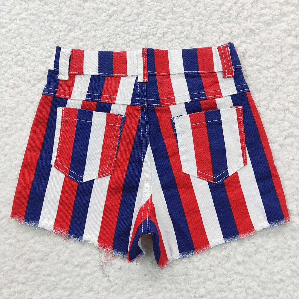 Baby/Toddler Girls 4th of July Stripe Shorts