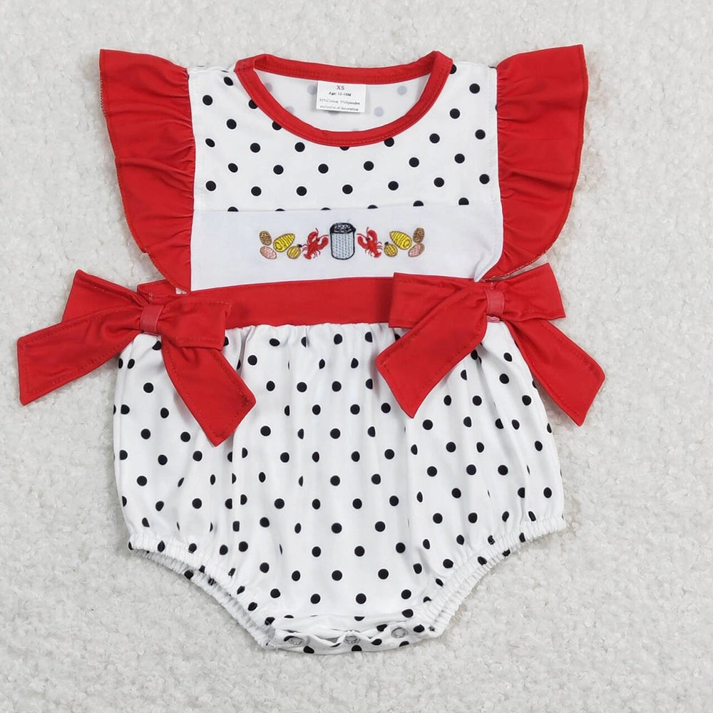 Baby/Toddler Girls Crawfish with Bows Bodysuit