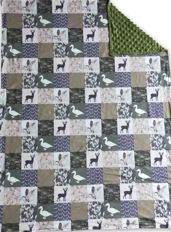 Baby/Toddler Deer and Duck Hunting Minky Blanket